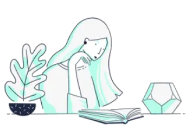 girl image reading a book