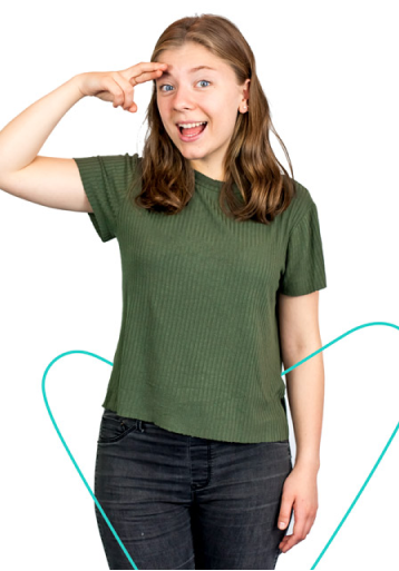 A person using the sign language for mobile A person using the sign language for mobile