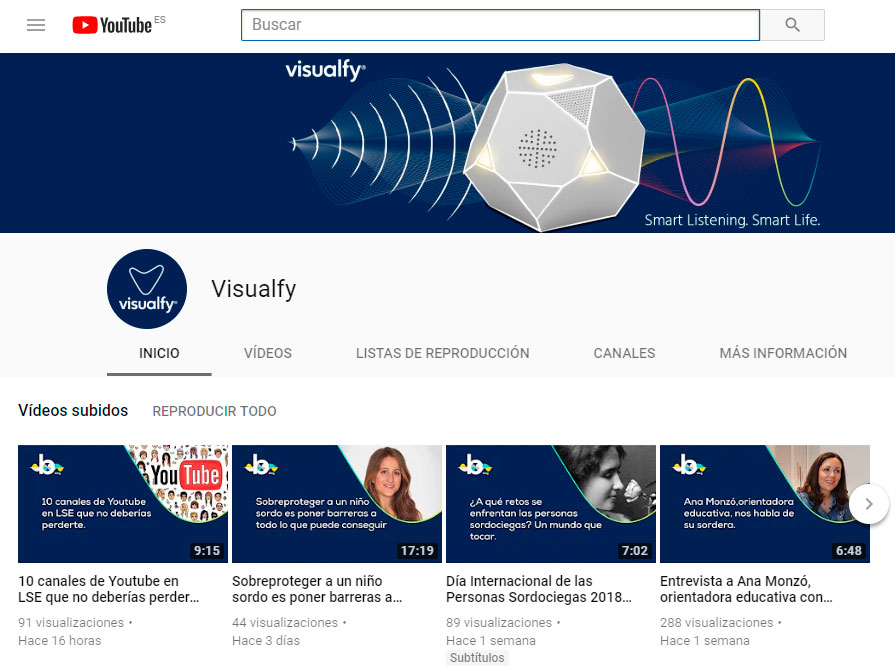 Visualfy Youtube en Lengua de Signos Española