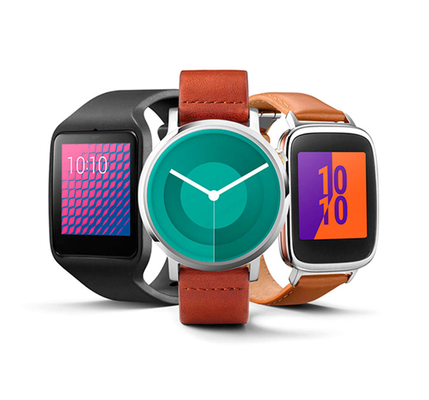 an image of three different wear os google watches