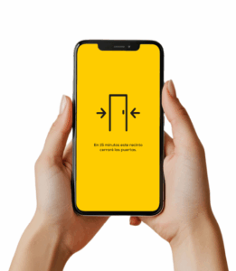 Ejemplo de alerta accesible en el smartphone generada por visualfy