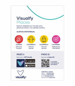 infografía - código de alertas de ejemplo instalado en edificios accesibles visualfy