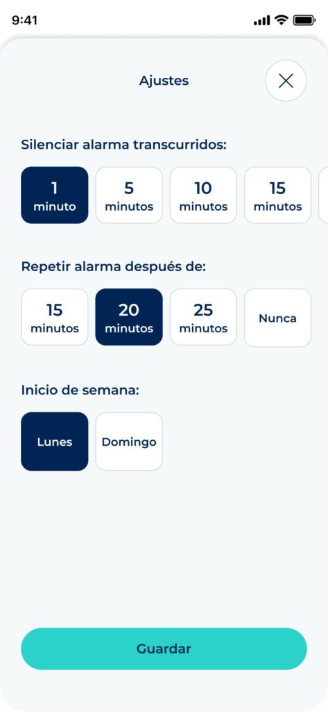 Ajustes generales del despertador
