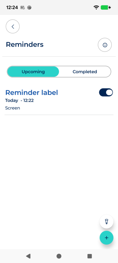 List header with the “Upcoming” / “Completed” tabs